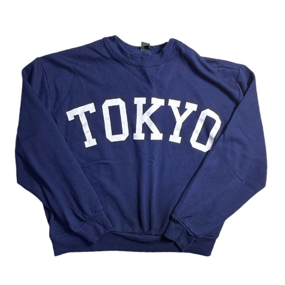 Wild Fable Tokyo‎ Graphic Sweatshirt Navy Blue Crewneck Pullover Small-2226